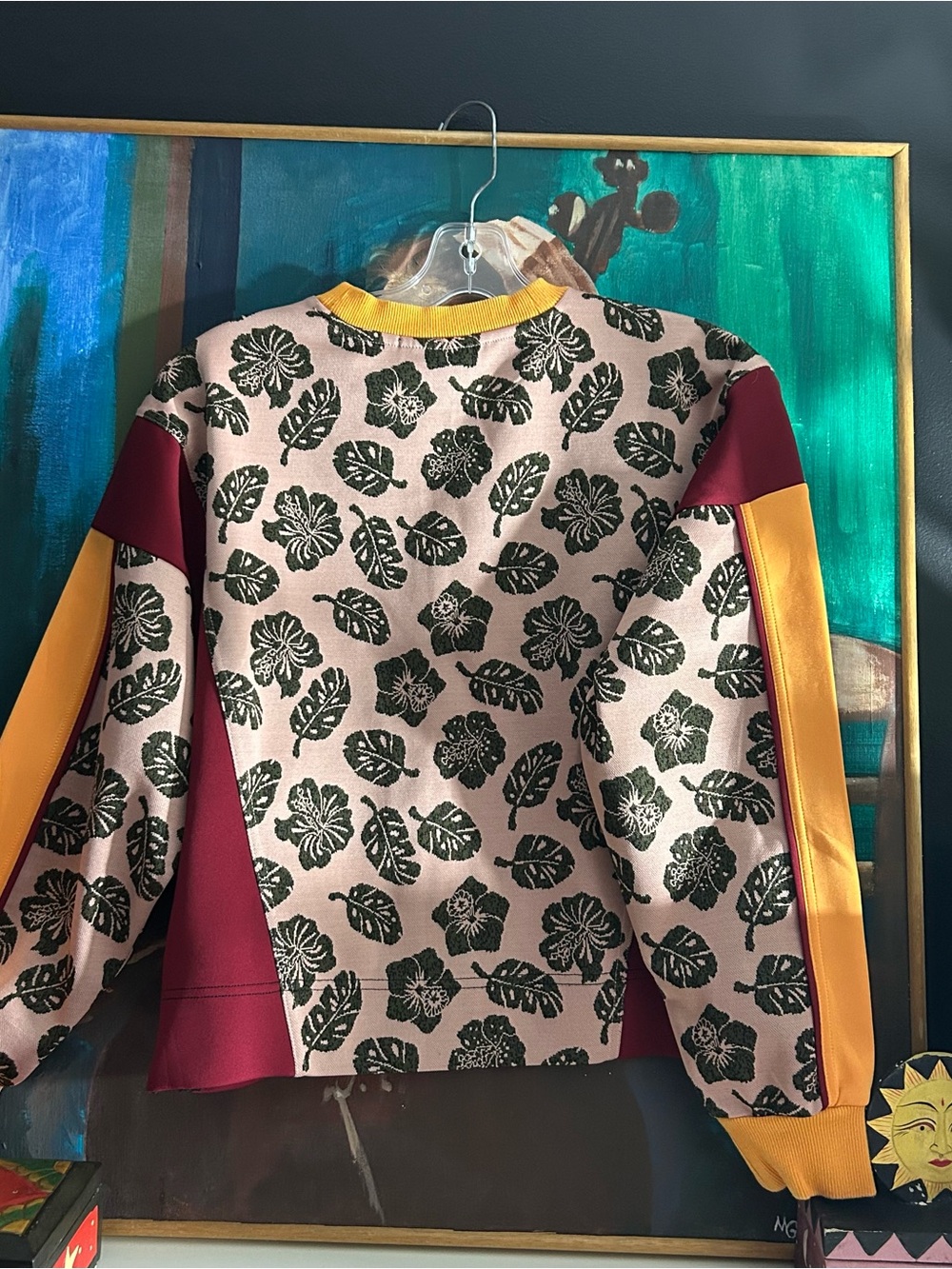 Scotch & Soda Floral Colorblock Sweatshirt Women’s Small Pink Burgundy